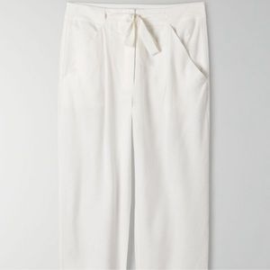 Aritzia Wilfred Linen Pants Trousers, cuffed with drawstring, size 6